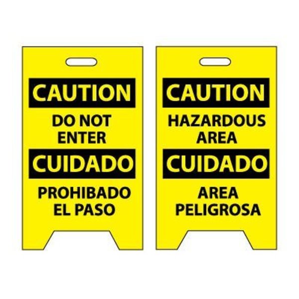 National Marker Co Floor Sign - Caution Do Not Enter Cuidado Pohibado El Paso FS31